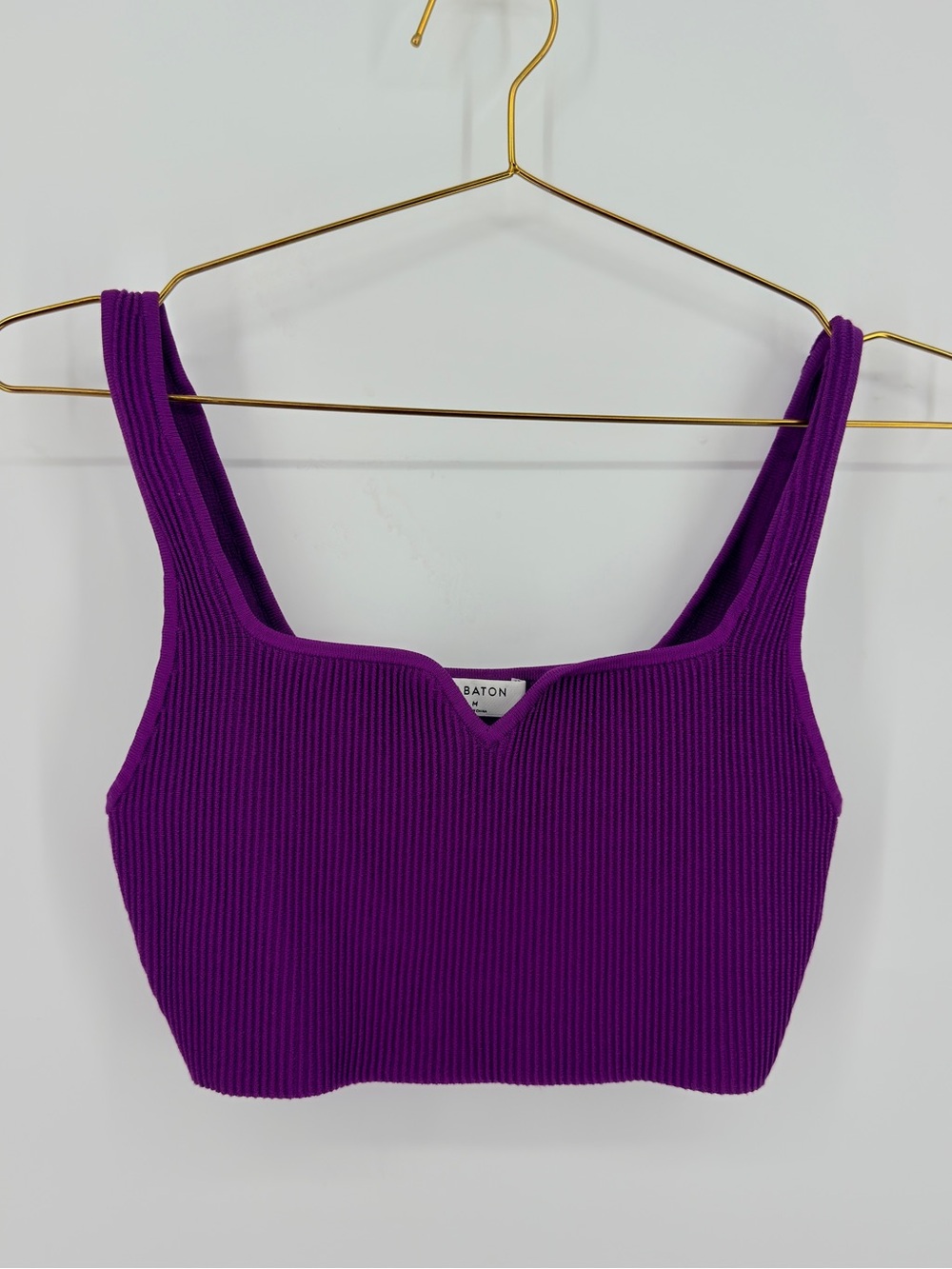 Babaton Aritzia Purple Sculpt Knit Sweetheart Cropped Tank Top Size M
